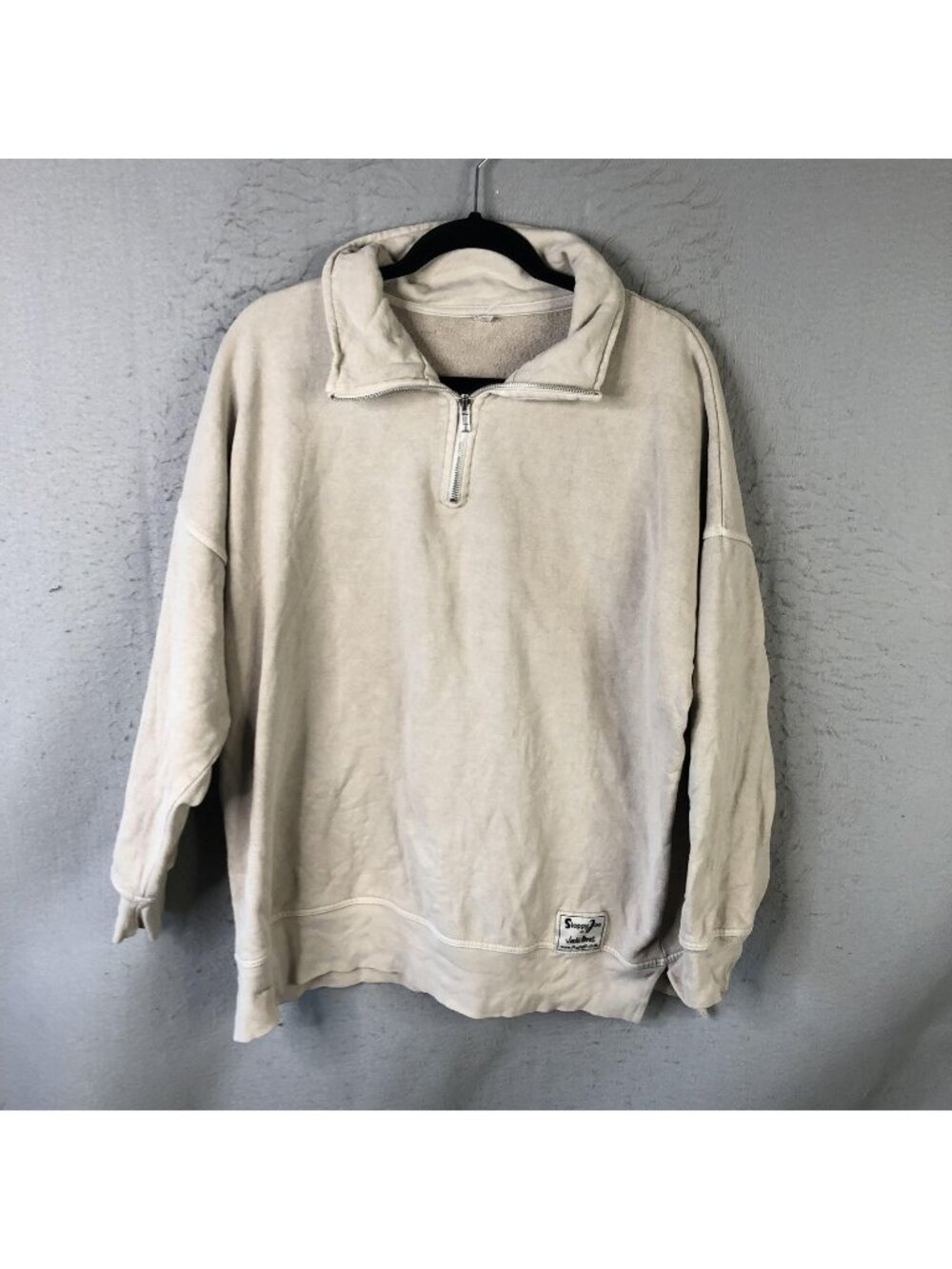 Sloppy Joe Sweatshirt Womens S Beige Organic Cotton Oversized England Oversized